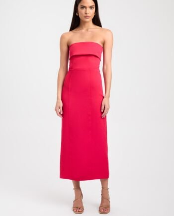 Oyster Strapless Midi Dress